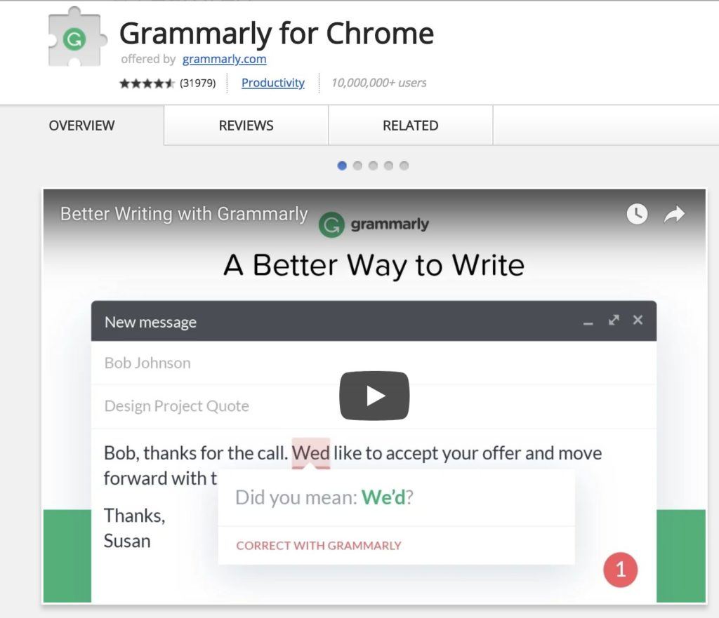 grammarly extension google chrome